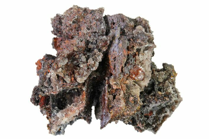 Red-Orange Descloizite Crystals on Matrix - Apex Mine, Mexico #155887